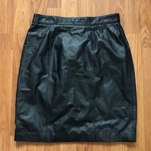 Vintage IOU Black Leather Skirt Sz 9/10